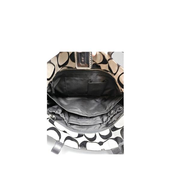 Coach Signature Canvas Leather Trim Tote Bag